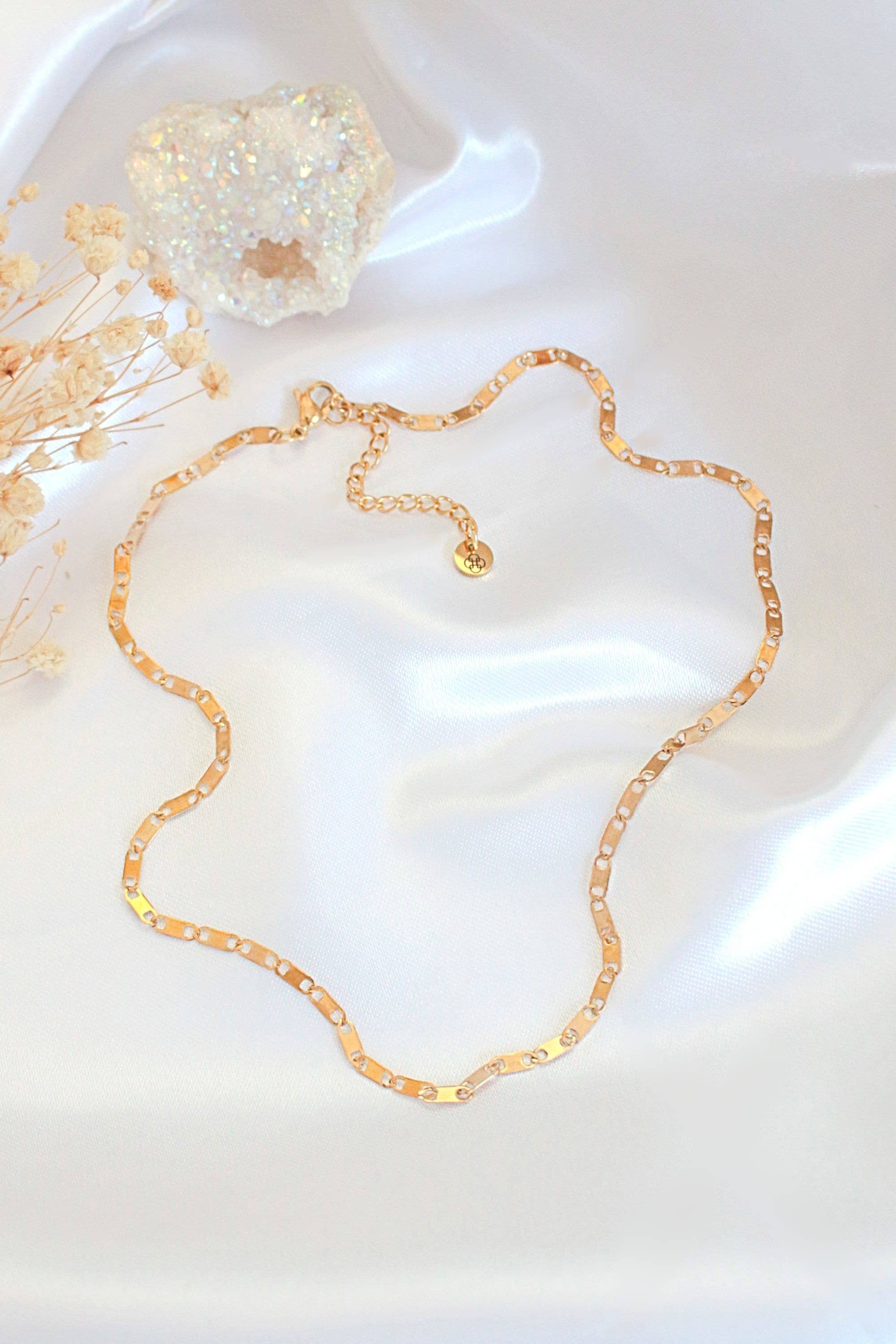 24 karat forgyldt flad halskæde