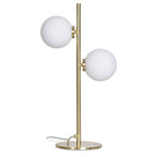 Opjet Paris Edmond satinlampe i guld med 2 glasglobusser