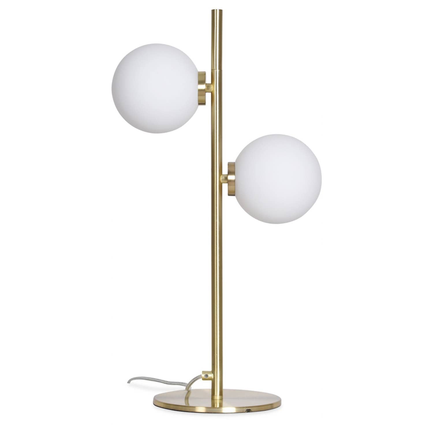 Opjet Paris Edmond satinlampe i guld med 2 glasglobusser