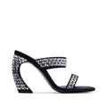 What a Shoes - Sevilla mules med sølvnitter og 11 cm hæl