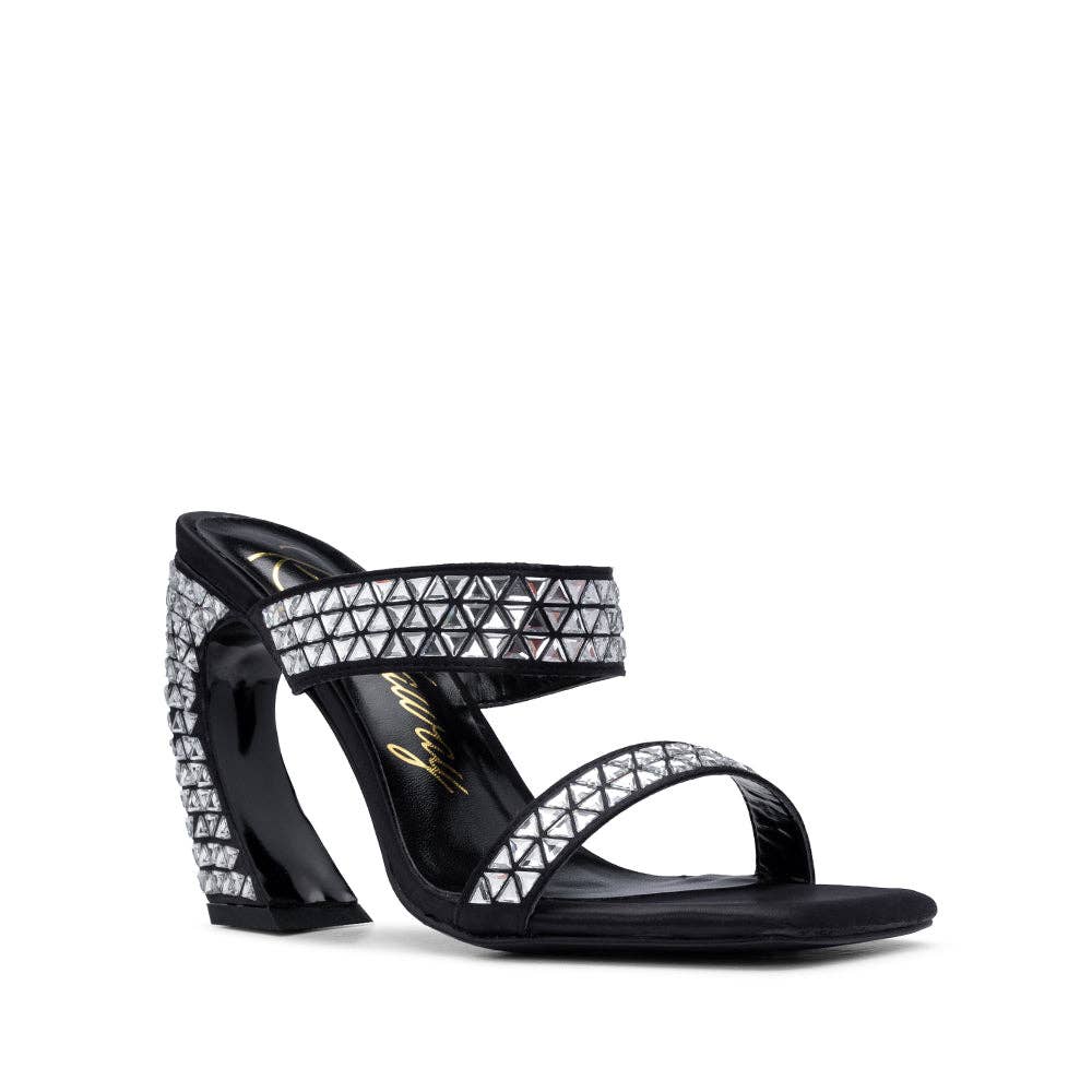 What a Shoes - Sevilla mules med sølvnitter og 11 cm hæl