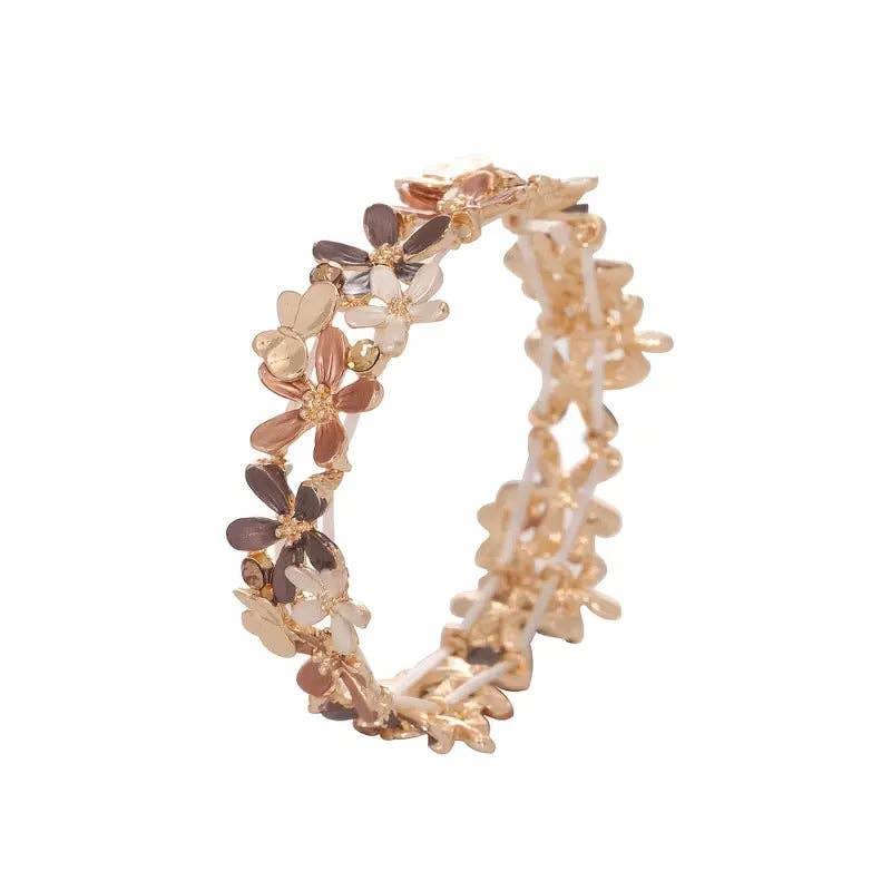 18K Guld Blomstret Strækarmbånd